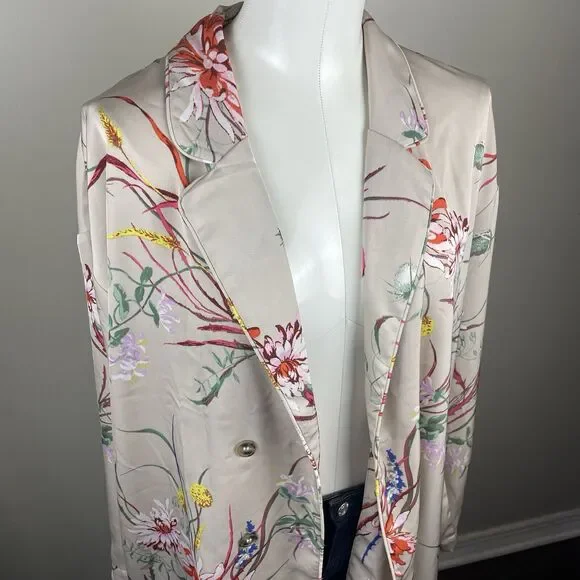 y2k style oversized H&M bohemian floral print kimono blazer size large - Picture 4 of 10